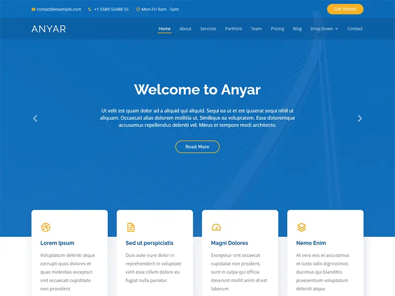 Anyar - Free Multipurpose One Page Bootstrap Template