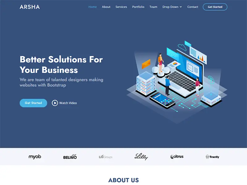Arsha - Free Corporate Bootstrap HTML Template