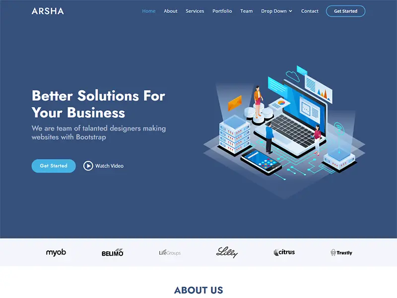 Free responsive business website template