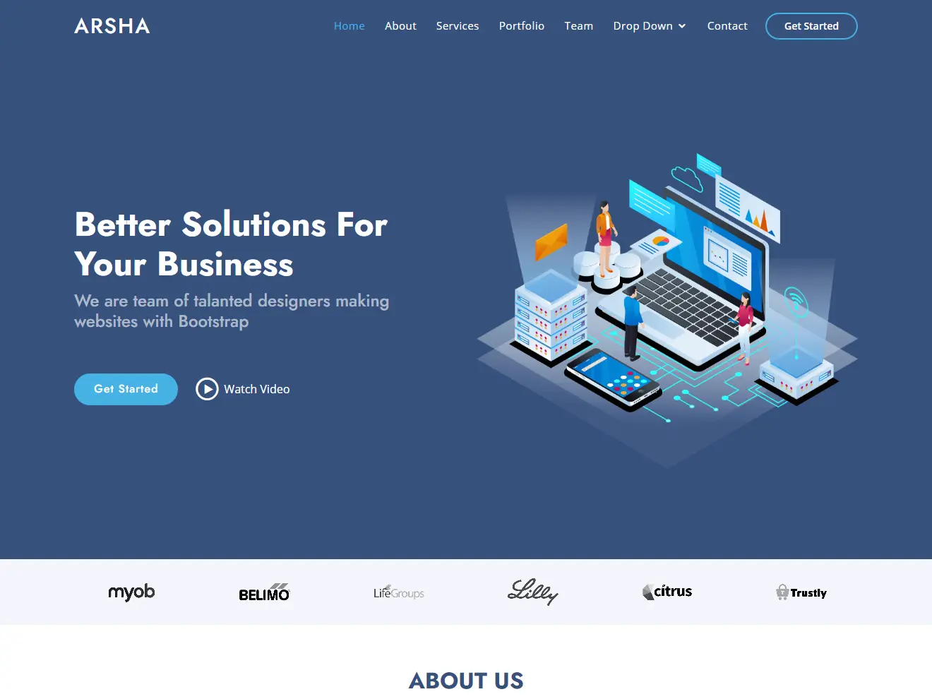 Arsha - Free Corporate Bootstrap HTML Template | BootstrapMade