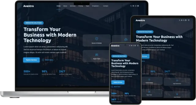 Aventro - Modern Business Bootstrap Template