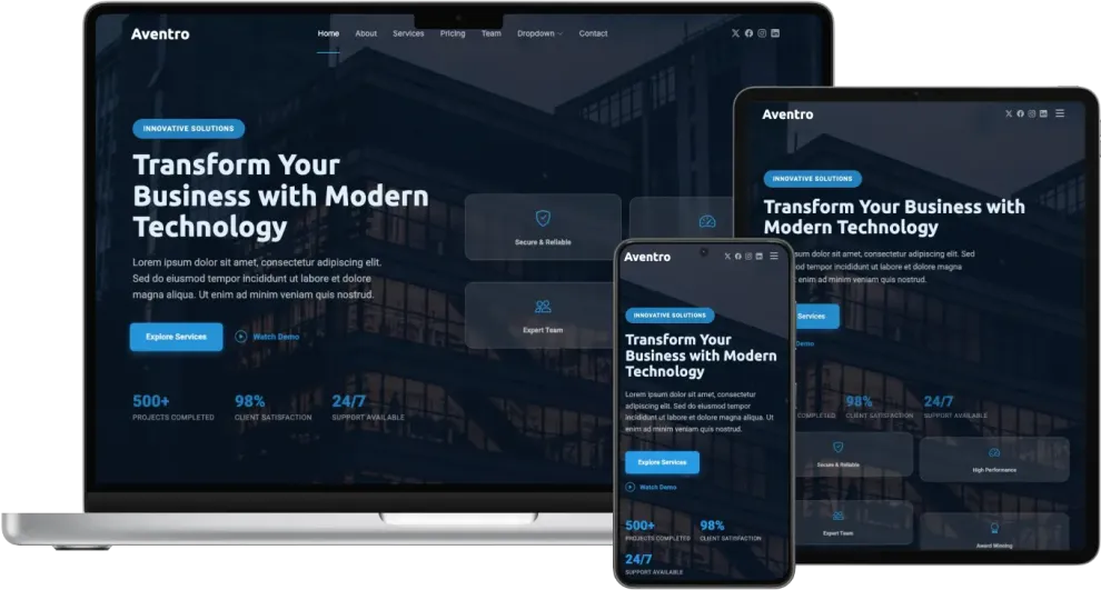 Aventro - Modern Business Bootstrap Template