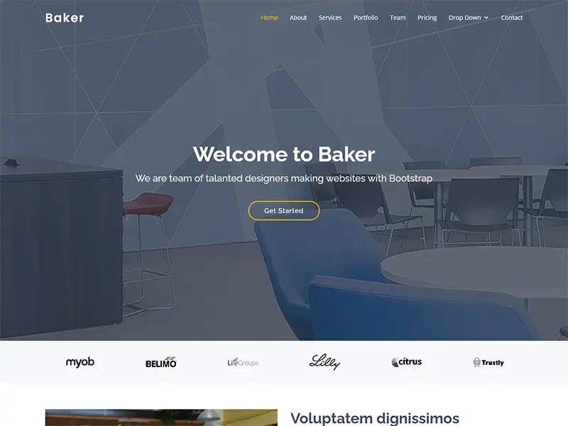 Baker - One Page Bootstrap Template