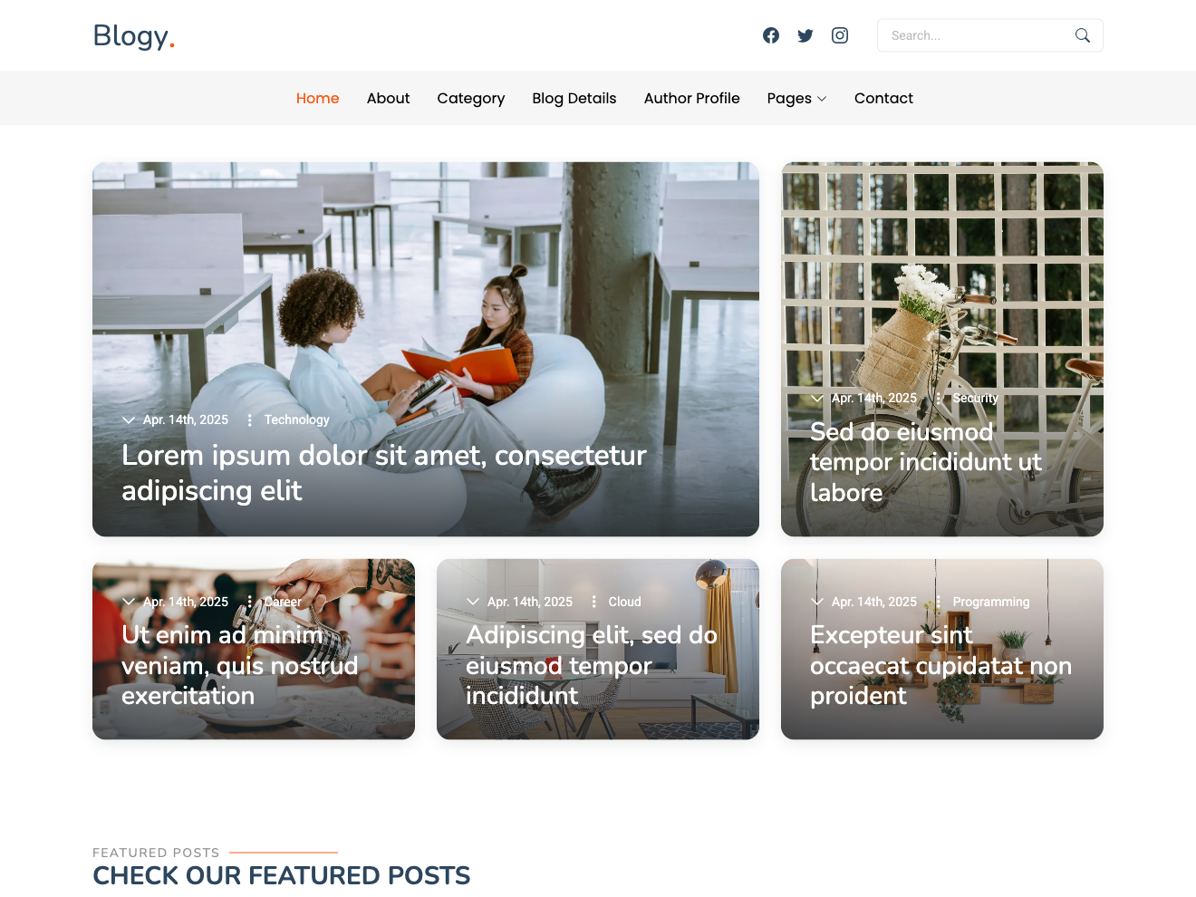 Blogy – Modern Bootstrap Blog Template