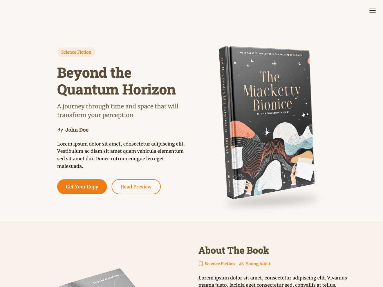 BookLanding – Bootstrap Book Landing Page Template