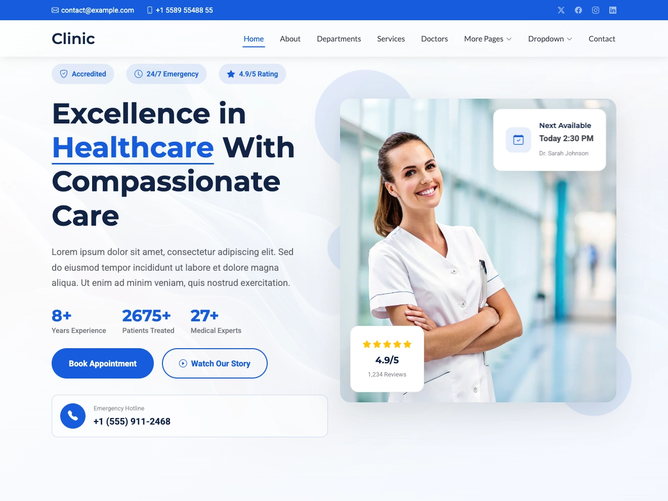 Clinic – Modern Bootstrap Template for Healthcare, Hospitals, and Medical Centers