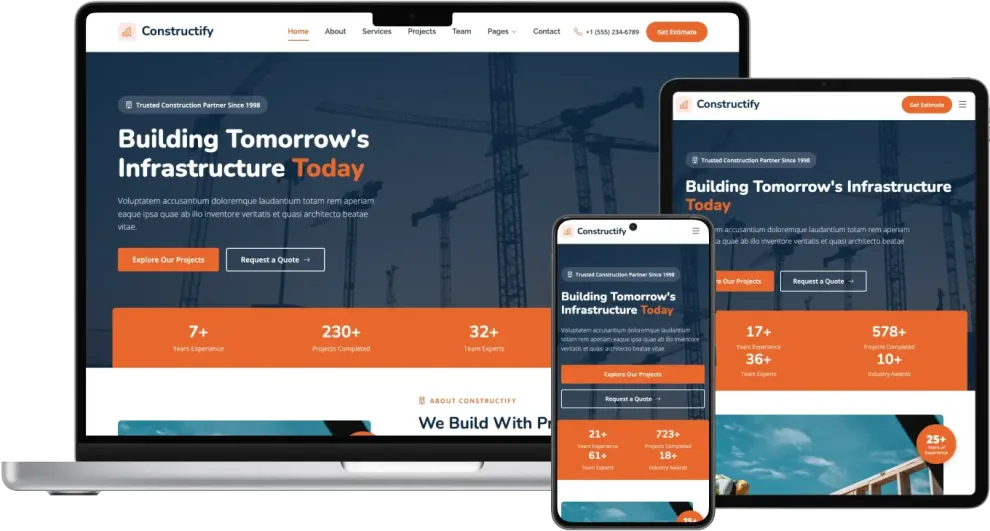 Constructify - Construction Template for Contractors and Builders