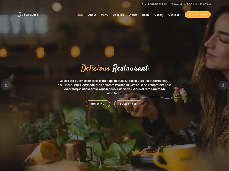 Delicious - Free Restaurant Bootstrap Template
