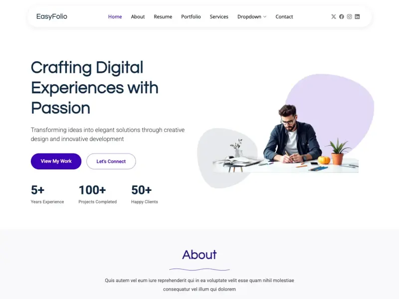 EasyFolio - Modern & Responsive Portfolio Bootstrap Template