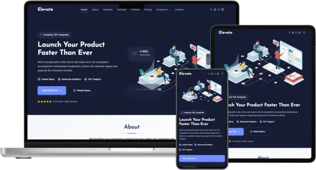 Elevate - Modern Landing Page Template