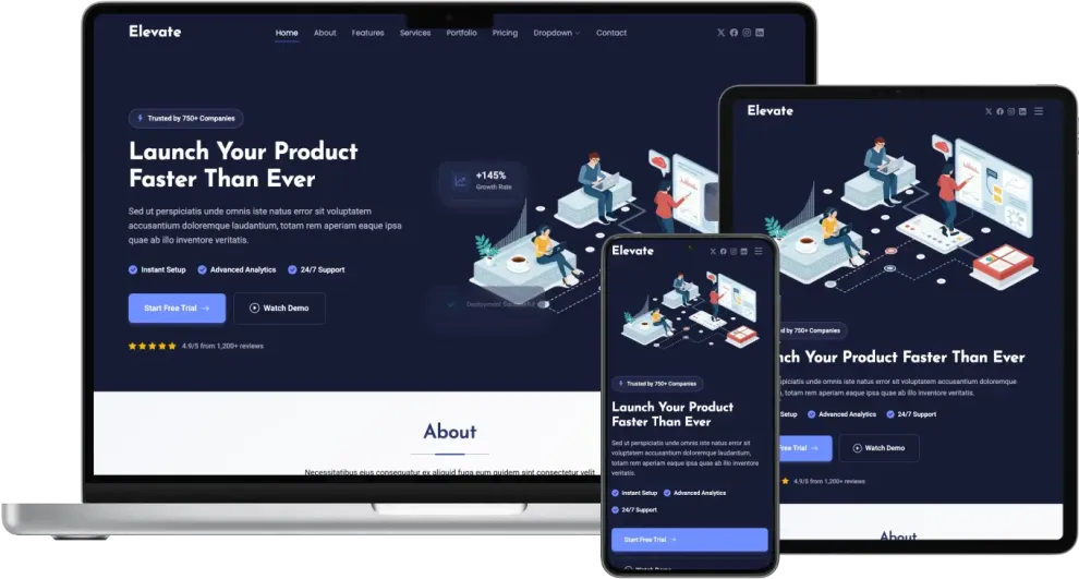 Elevate - Modern Landing Page Template