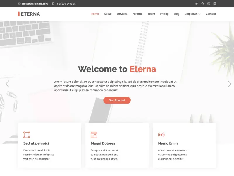 Eterna - 免费多用途 Bootstrap 模板