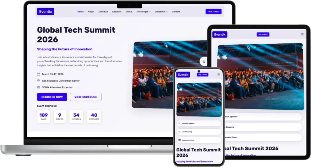 Eventix - Modern Event & Conference Website Template