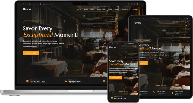 Flavora - Restaurant Website Template