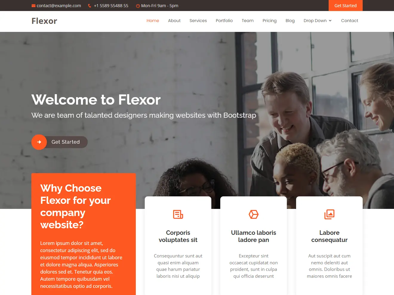 Flexor - Free Multipurpose Bootstrap Template