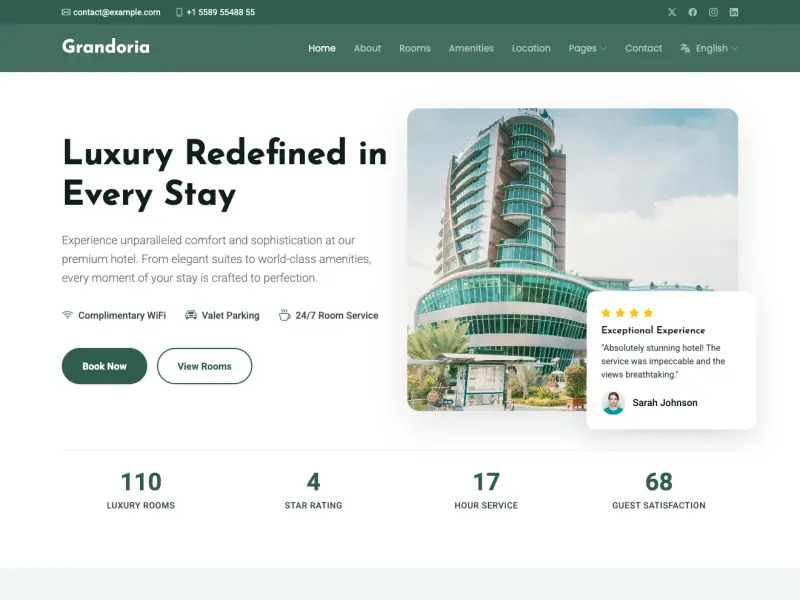 Grandoria – Bootstrap Hotel and Resort Template