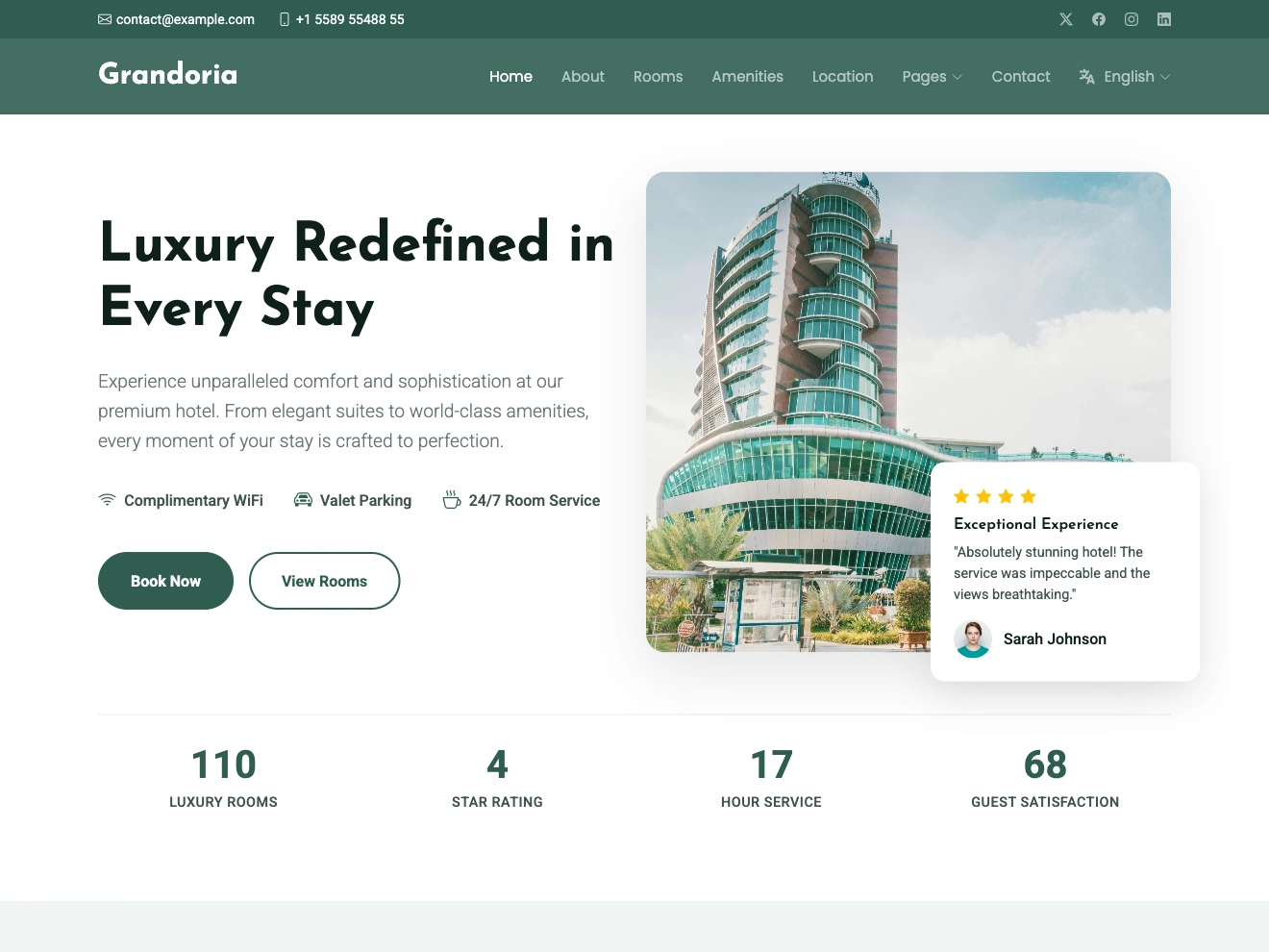Grandoria – Bootstrap Hotel and Resort Template