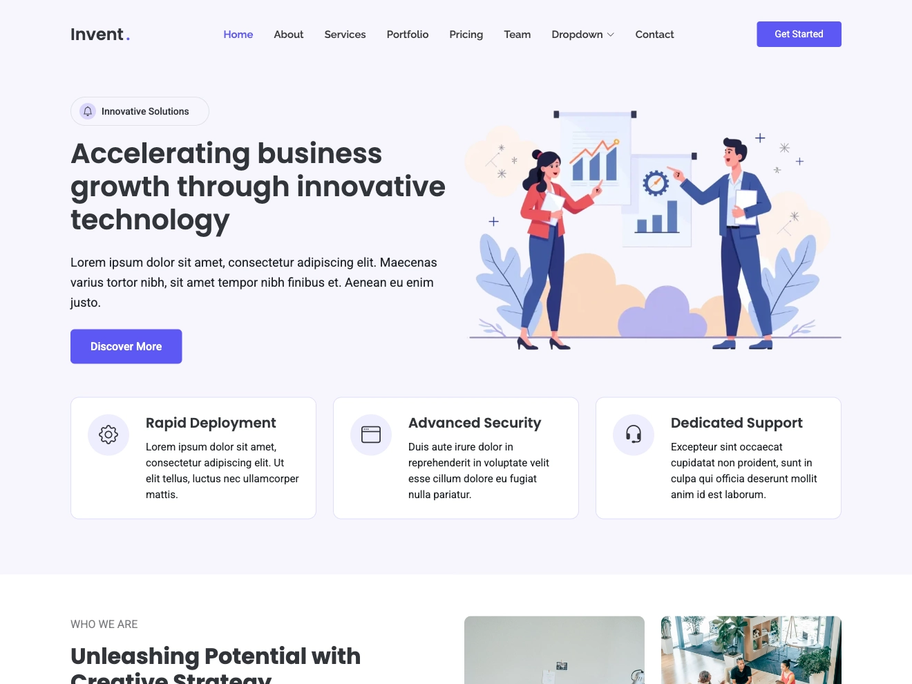 Invent – Business & Agency Bootstrap Template
