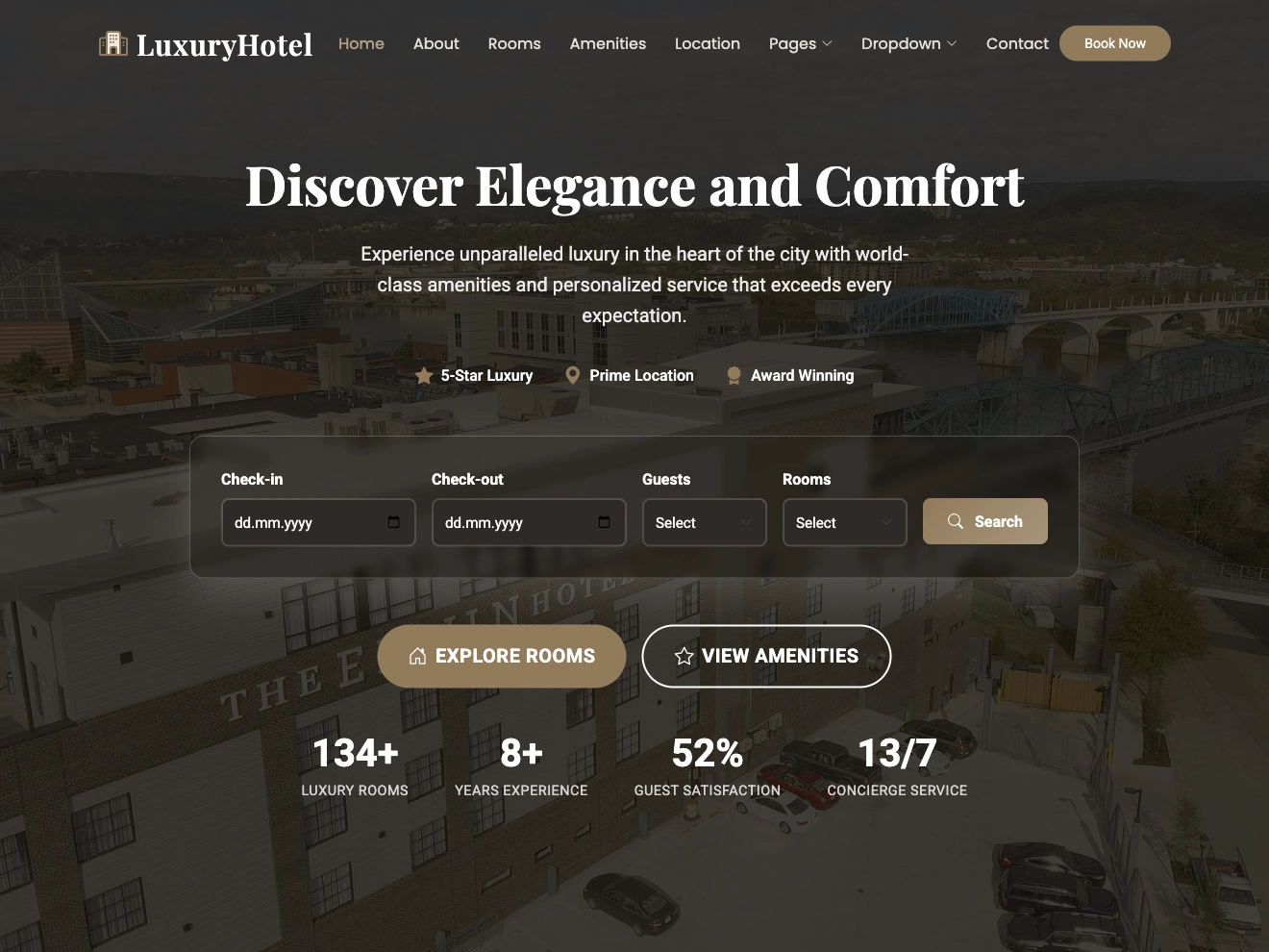 LuxuryHotel – Bootstrap Website Template for Hotels and Resorts