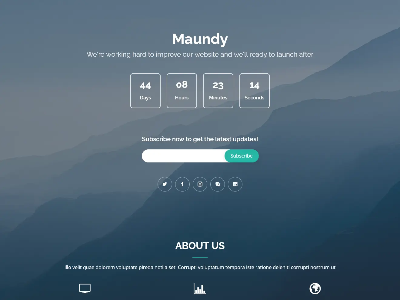 Maundy - Free Coming Soon Bootstrap Theme