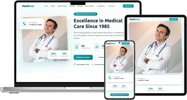 MediNest - Bootstrap Template for Hospitals, Clinics, and Healthcare Websites