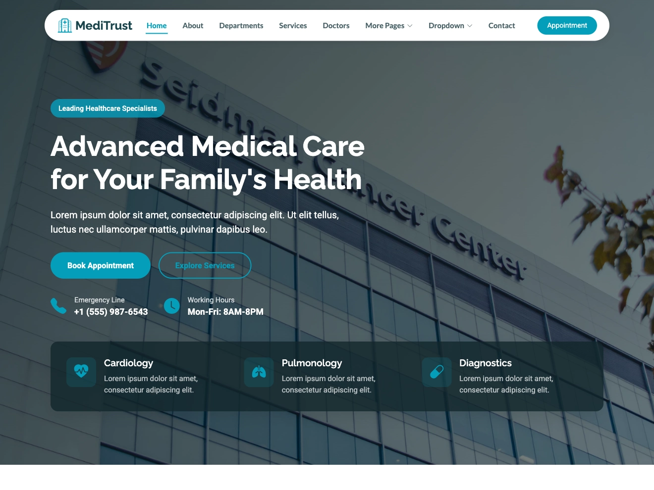 MediTrust – Bootstrap Template for Hospitals, Clinics, and Healthcare Services
