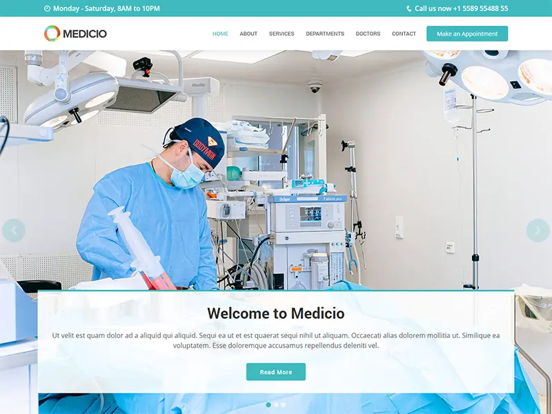 Medicio - Free Medical Template