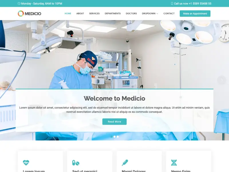 Medicio - Free Medical Template