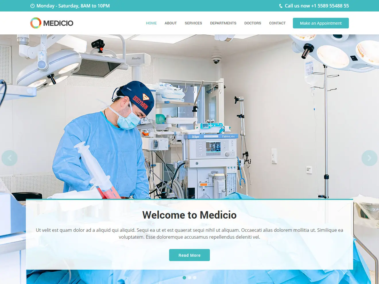 Medicio - Free Medical Template