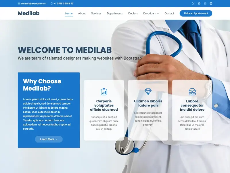 Medilab - Free Medical Bootstrap Template