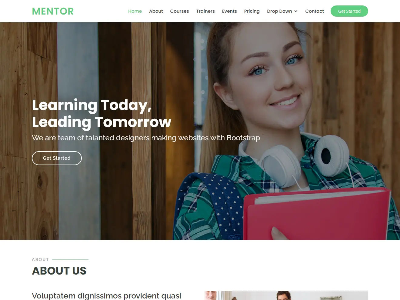 Mentor - Education Bootstrap Website Template