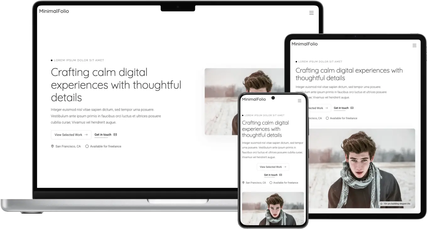 MinimalFolio - Clean and Modern Personal Portfolio Bootstrap Template