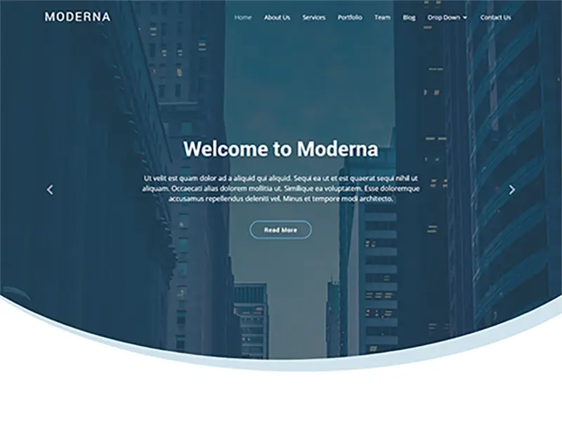 Free Bootstrap template for corporate - Moderna