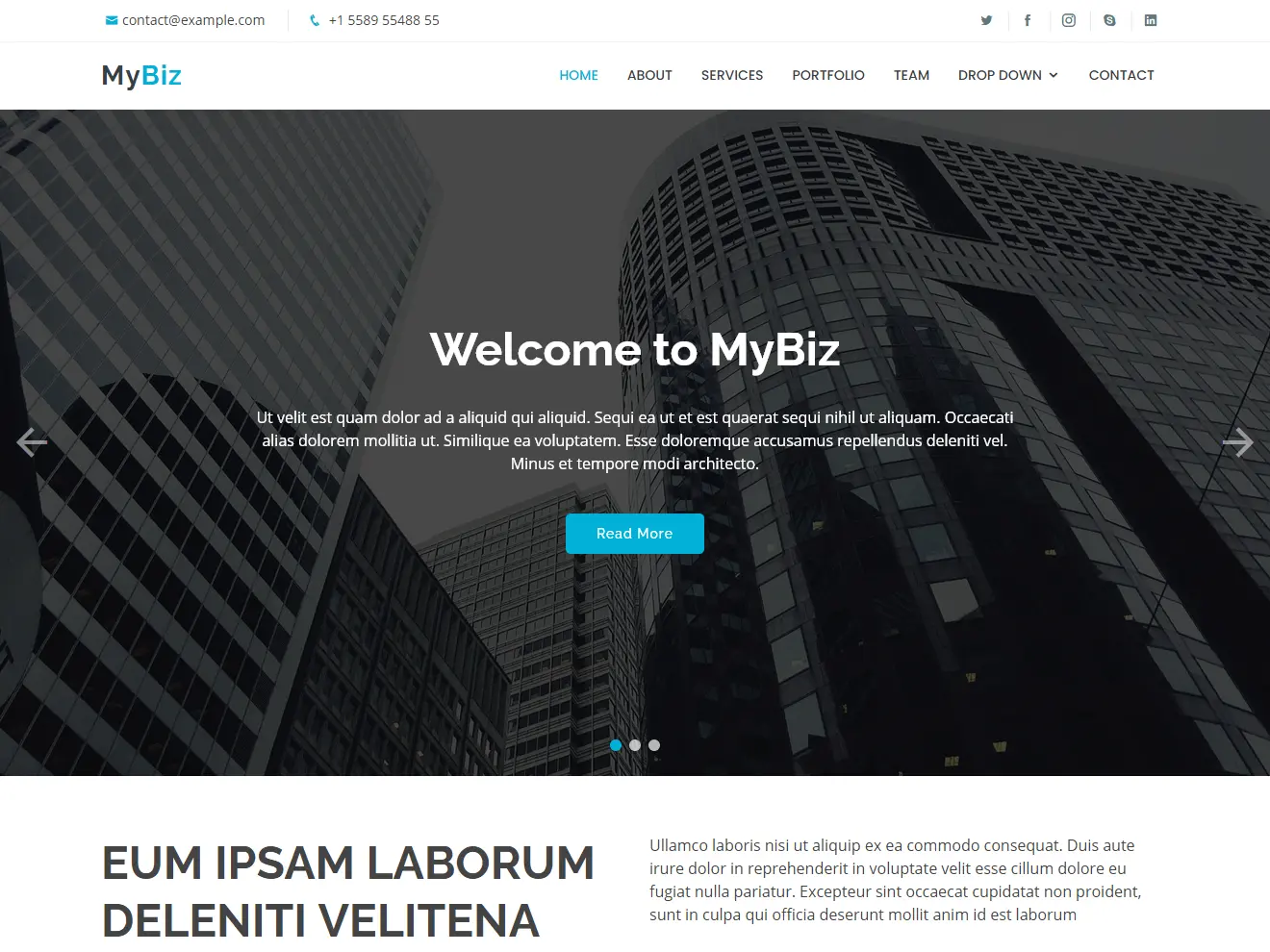 MyBiz - Free Business Bootstrap Theme
