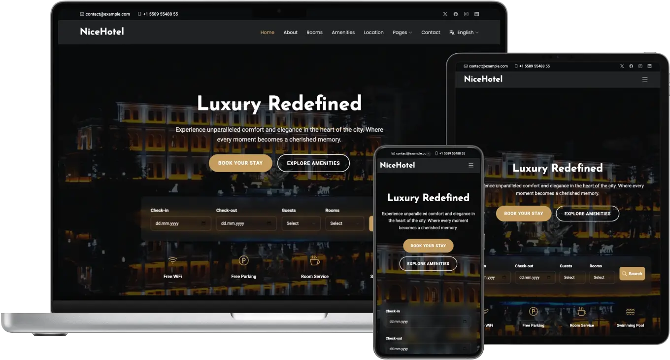NiceHotel - Premium Bootstrap Template for Hotels and Resorts