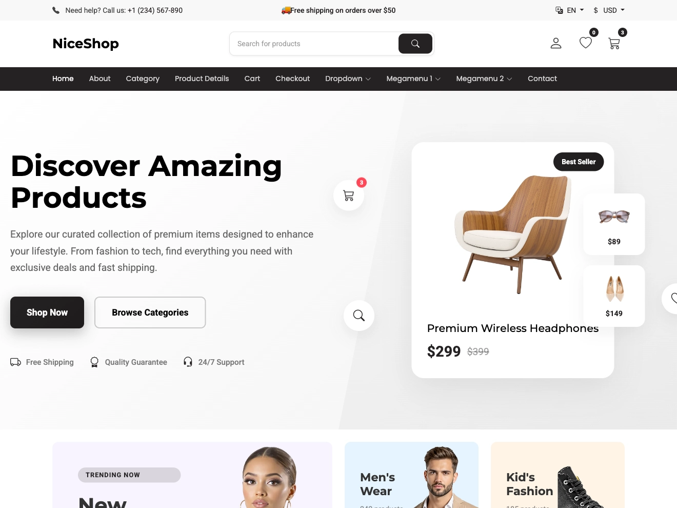 NiceShop – Modern eCommerce Bootstrap Template
