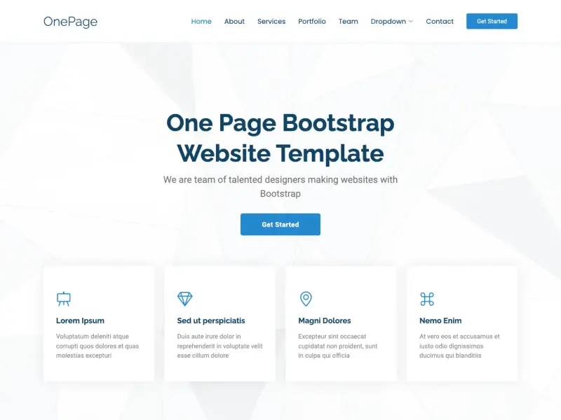 Bootstrap One Page Templates BootstrapMade