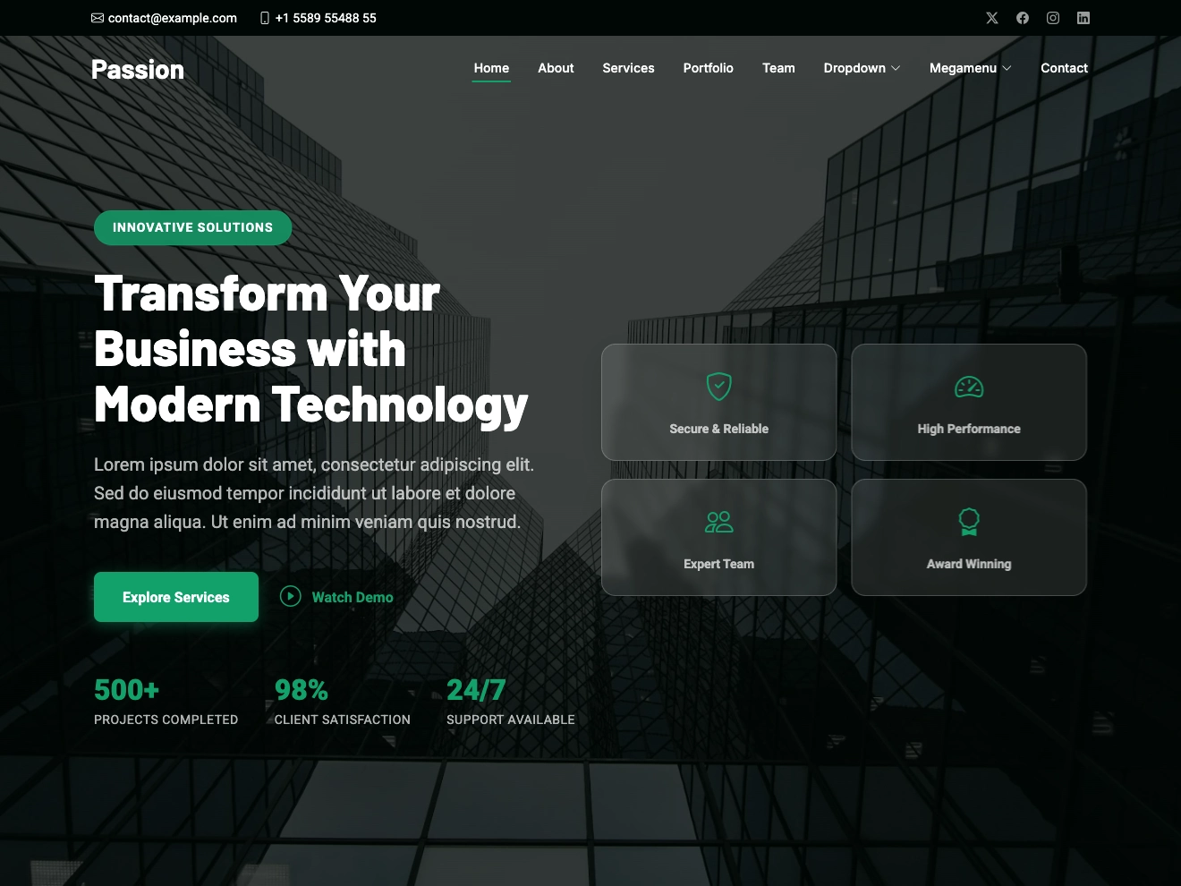 Passion - Multipurpose Bootstrap Website Template