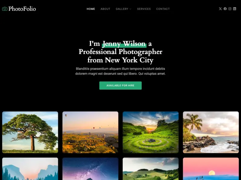 PhotoFolio - Bootstrap Photography Website Template