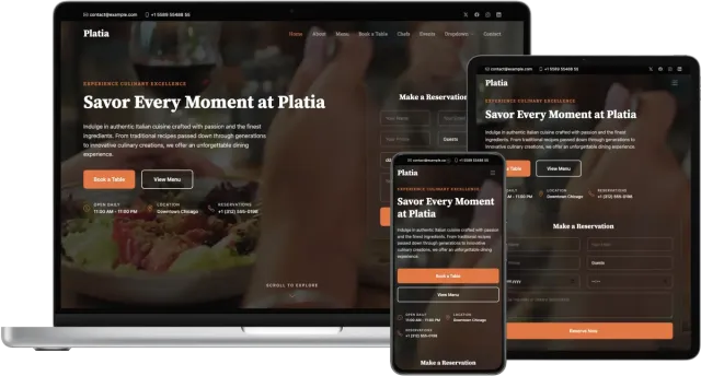 Platia – Bootstrap Restaurant Website Template