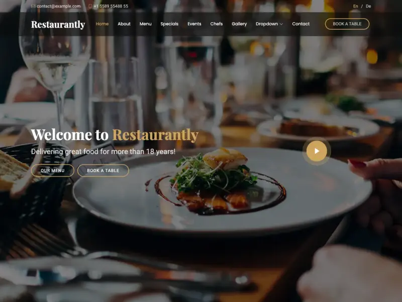 Restaurantly - Restaurant Website Template