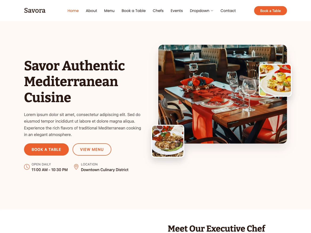 Savora – Modern Bootstrap Restaurant Template
