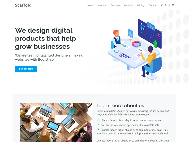 Scaffold - Clean Bootstrap Template