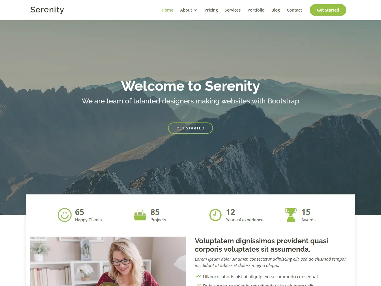 Serenity - Bootstrap Corporate Template