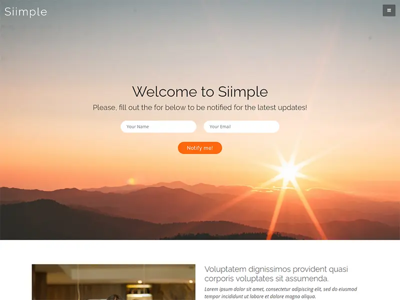 Free bootstrap landing page template