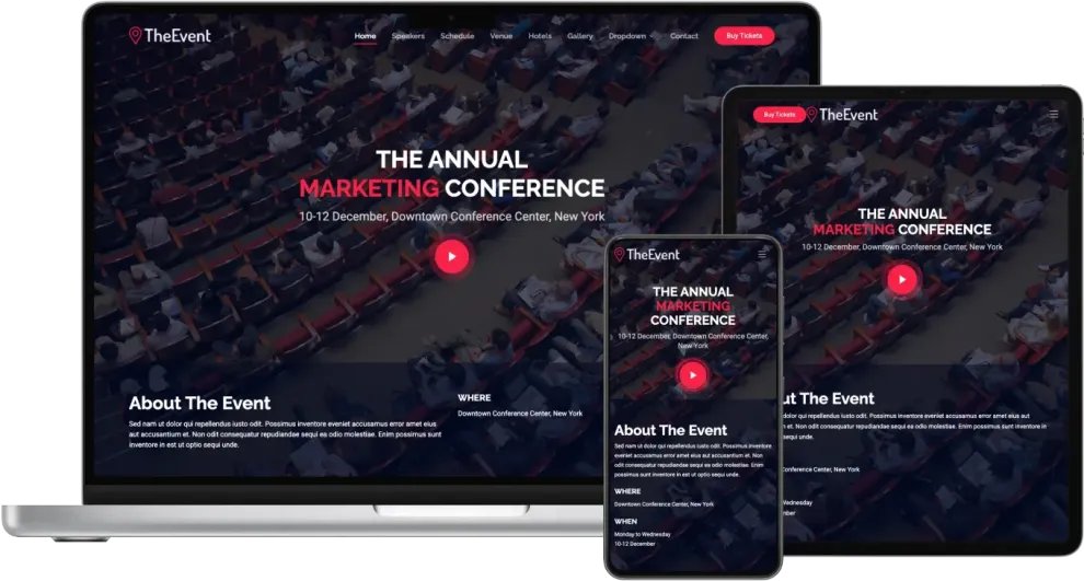 Evently Modern Bootstrap Template For Events Conferences And
