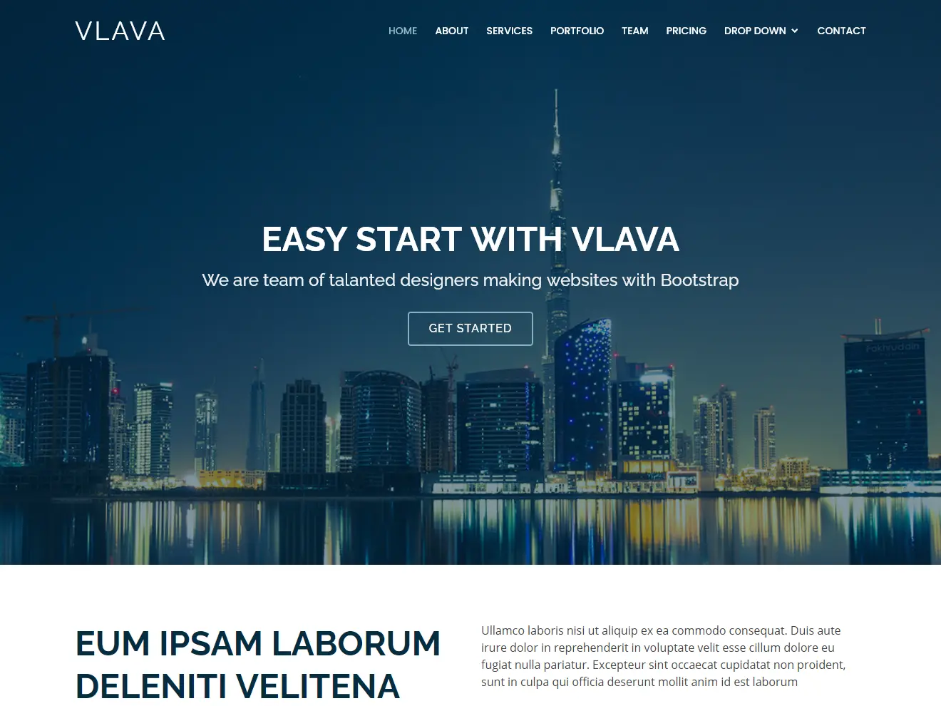 Vlava - Bootstrap One Page Template