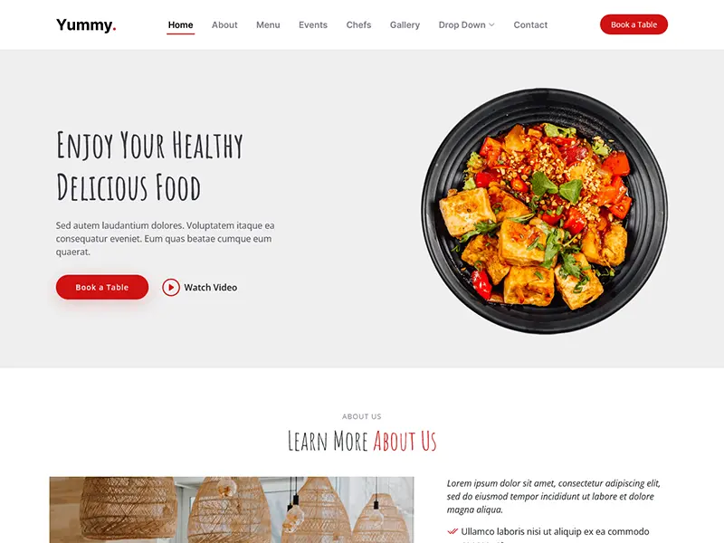 Yummy - Bootstrap Restaurant Website Template