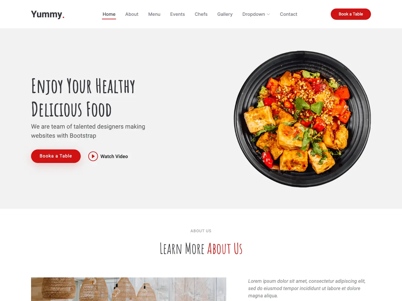 Yummy Bootstrap Restaurant Website Template BootstrapMade