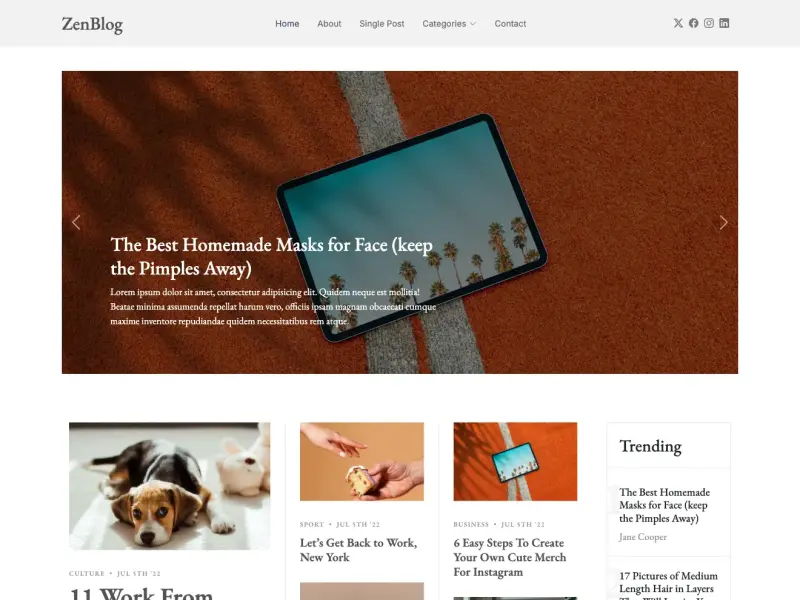 ZenBlog - Bootstrap Blog Template